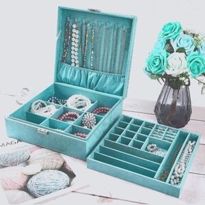 Velvet Double-Layer Jewelry Box / European Jewelry Storage Box